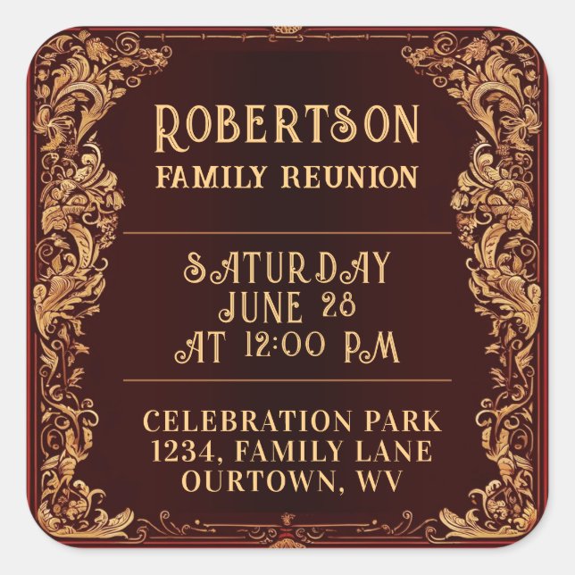 Family Reunion Collection Square Sticker (Front)