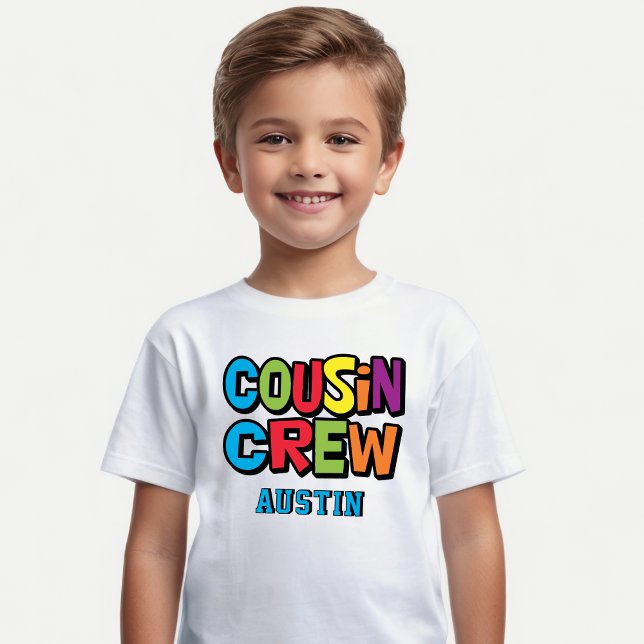 Family Reunion Colourful Cousin Crew  Tri-Blend Shirt (Fun and colorful cousin crew shirt with name. Fun for family reunions and get togethers. )