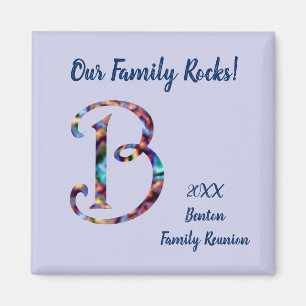 Family Reunion Colourful Tie-Dye Letter B Monogram Magnet