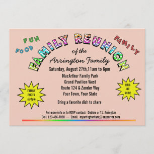 Family Reunion Colours Announcement Invitation