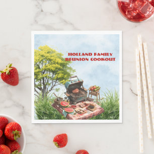 Family Reunion Cookout In the park Paper Napkin