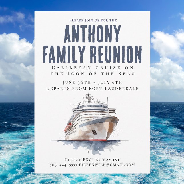 Family Reunion Cruise Vacation  Invitation (Creator Uploaded)