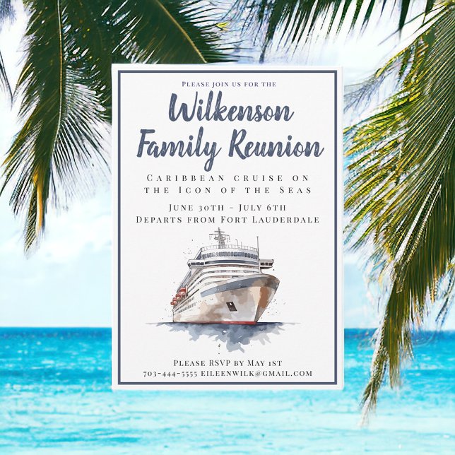 Family Reunion Cruise Vacation to Paradise  Invitation (Creator Uploaded)
