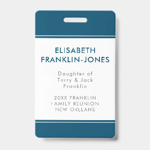 Family Reunion Custom Colour and Texts ID Badge