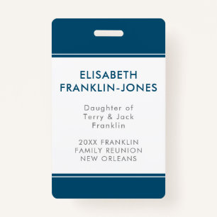 Family Reunion Custom Colour and Texts ID Badge