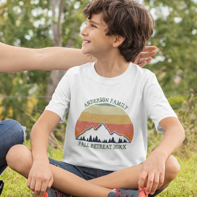 Family Reunion Custom Fall Retreat Sunset Kids T-Shirt (Creator Uploaded)