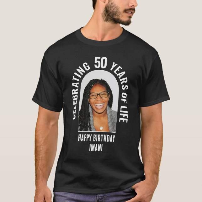 Family Reunion Custom Matching 50th Birthday Photo T-Shirt (Front)