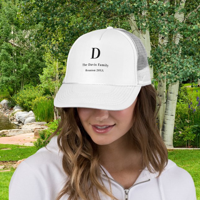 Family reunion custom monogram name year trucker hat (Creator Uploaded)