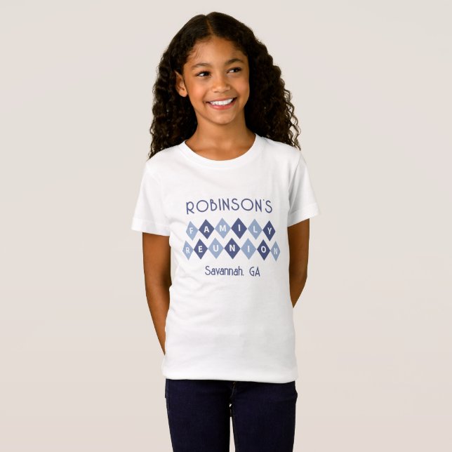 Family Reunion Custom Names Date Location Girls T-Shirt (Front Full)