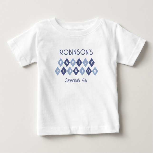 Family Reunion Custom Names Date Location Toddler Baby T-Shirt (Front)