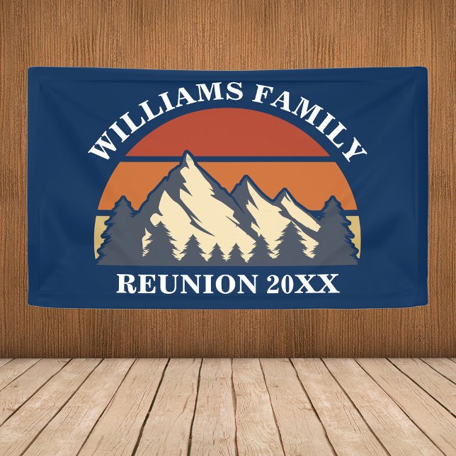 Family Reunion Custom Nature Mountain Sunset Party Banner (Creator Uploaded)