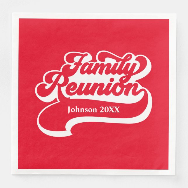 Family Reunion Custom Paper Dinner Napkins (Front)