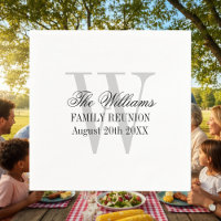 Family reunion custom paper napkins with monogram