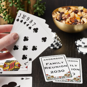 Family Reunion Custom Sunflower Floral Playing Cards