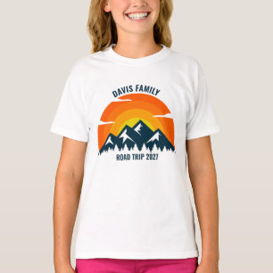 Family Reunion Custom Sunset Mountain Road Trip T-Shirt
