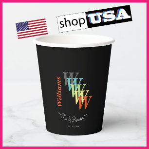 Family Reunion Custom Text Colourful Paper Cups