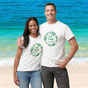 Family Reunion Custom Women's Mens Green Wreath T-Shirt
