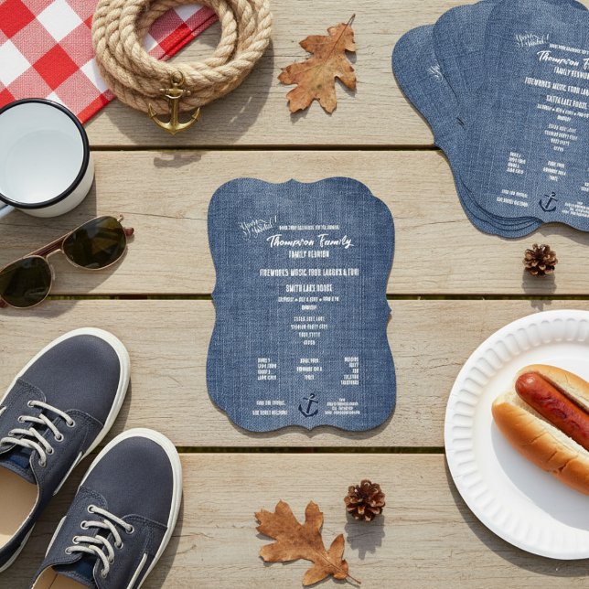 Family Reunion Denim & Sailors Anchor Invitation (Family Reunion Denim & Sailors Anchor Invitation)