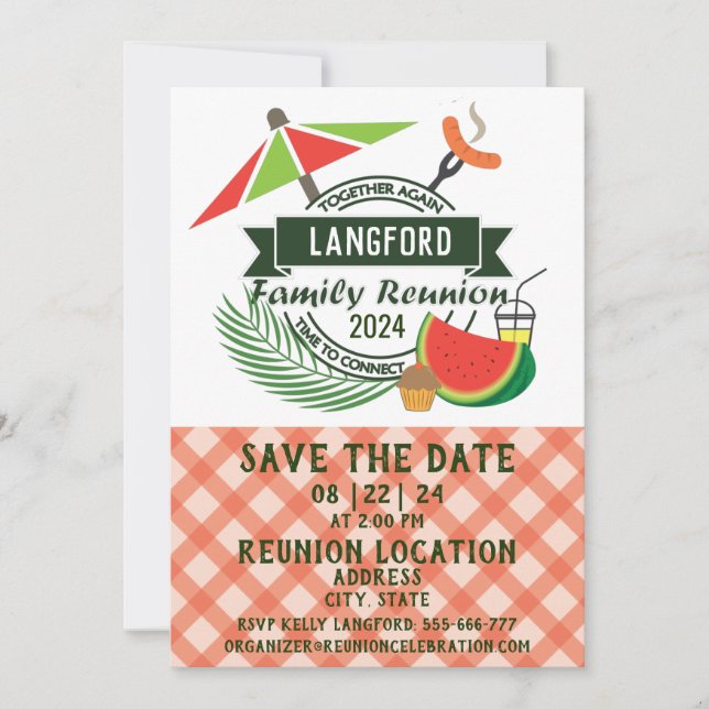 Family reunion design invitation (Front)