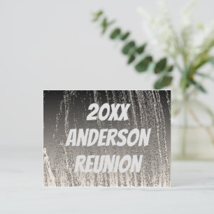 Family Reunion Elegant Silver Stripes Invitation Postcard