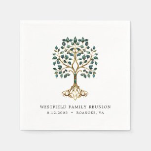 Family Reunion Emerald Tree of Life Napkin