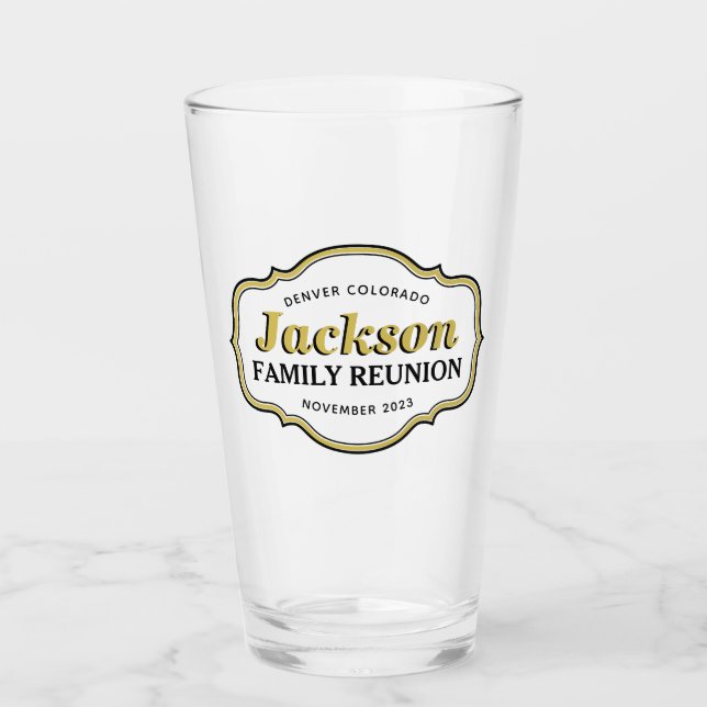 Family Reunion Event Party Souvenir Pint Glass (Front)