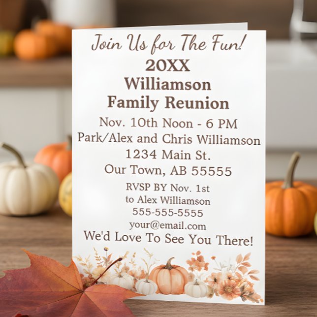 Family Reunion Fall Autumn Thanksgiving Card (Creator Uploaded)