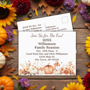 Family Reunion Fall Autumn Thanksgiving Invitation