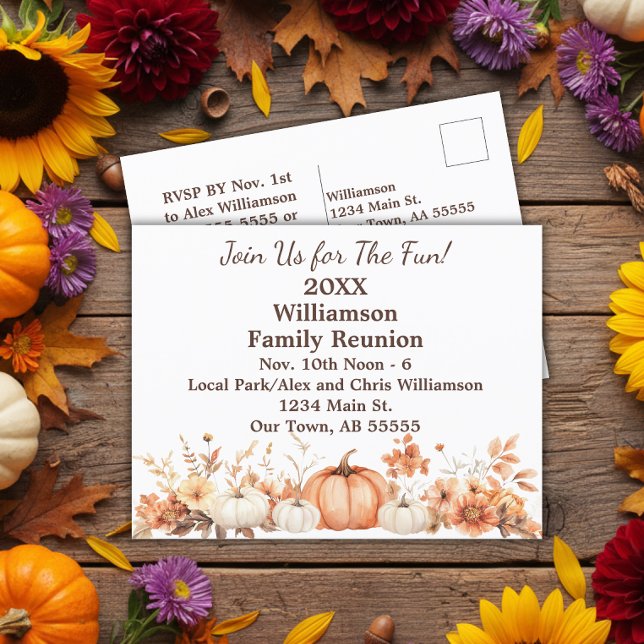 Family Reunion Fall Autumn Thanksgiving Invitation (Creator Uploaded)