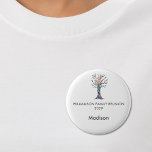 Family Reunion Family Tree Custom Name Tag 6 Cm Round Badge<br><div class="desc">This Family Reunion Name Tag Button is decorated with a mosaic family tree in the colors of the rainbow. 
Easily customizable.
Makes a great family reunion keepsake.
Original Mosaic © Michele Davies.</div>