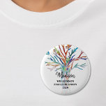 Family Reunion Family Tree Custom Name Tag Button<br><div class="desc">This Family Reunion Tag is decorated with a colourful mosaic family tree.
Easily customisable with your family name.
Makes a great souvenir after the event.
Original Mosaic © Michele Davies.</div>