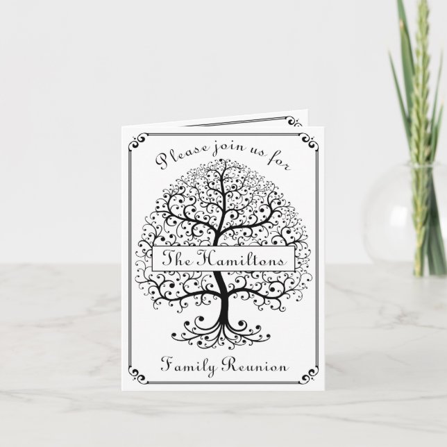 Family Reunion Family Tree Elegant Modern Simple Invitation (Front)