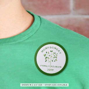 Family Reunion Family Tree Green Personalised 6 Cm Round Badge