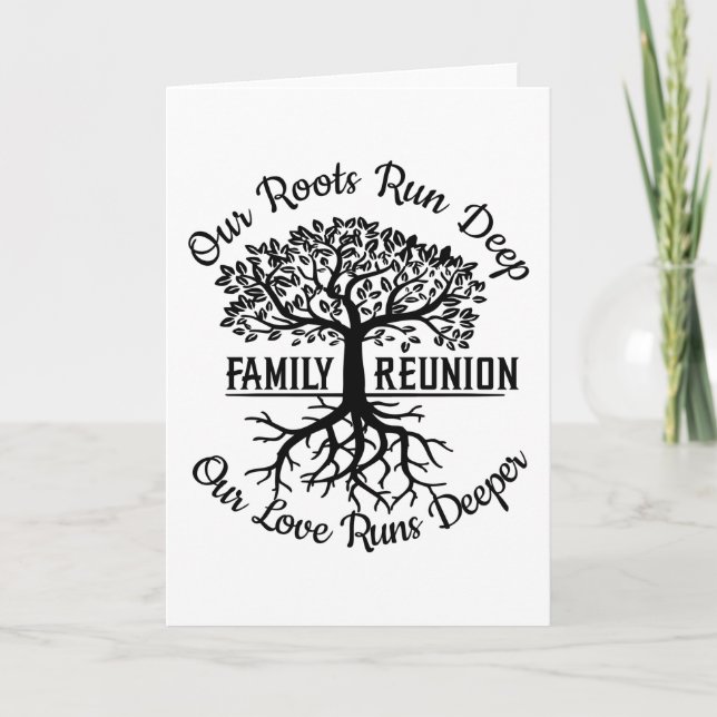 Family Reunion Family Tree Heart Roots Card (Front)