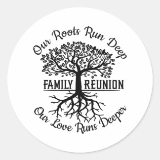 Family Reunion Family Tree Heart Roots Classic Round Sticker