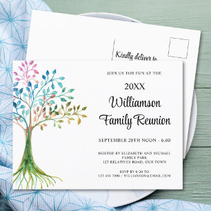 Family Reunion Family Tree  Invitation Postcard