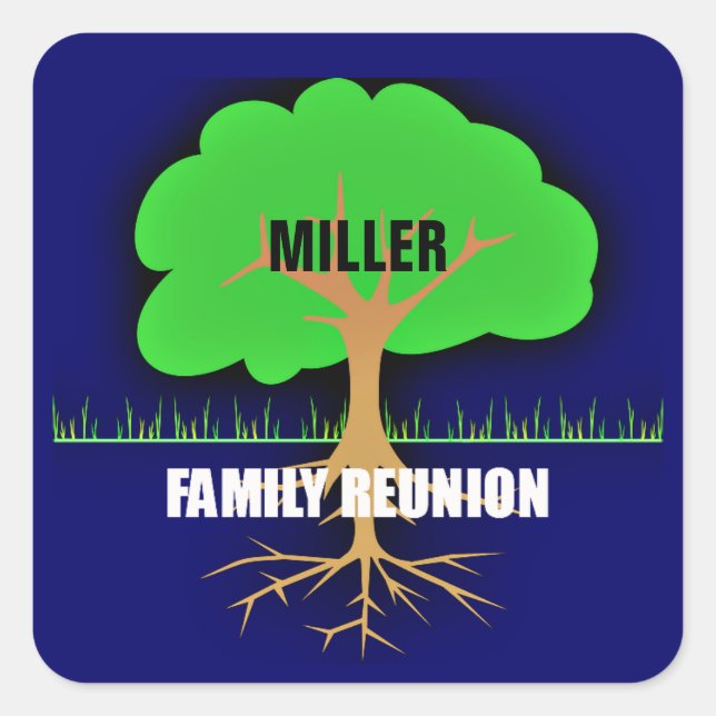 Family Reunion/Family Tree Square Sticker (Front)