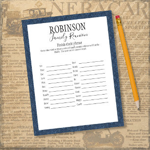 Family Reunion Finish Their Phrase Game