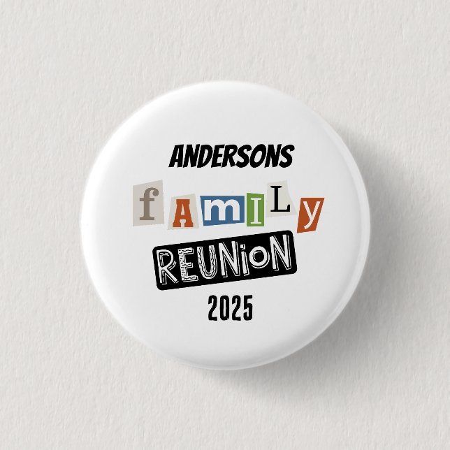  Family Reunion Fun Playful Text 3 Cm Round Badge (Front)