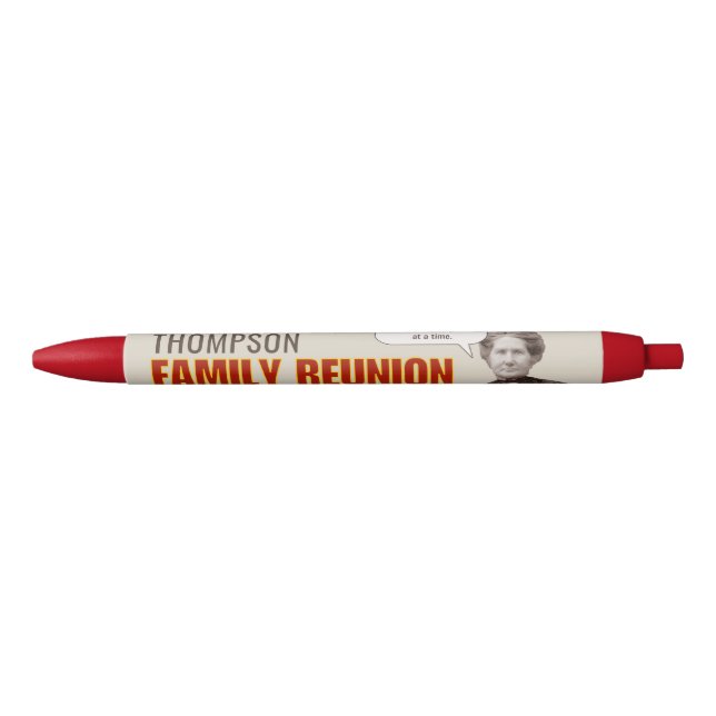 Family Reunion | Funny Vintage Custom Black Ink Pen (Front)