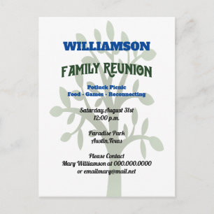 Family Reunion Gathering Invitation Postcard