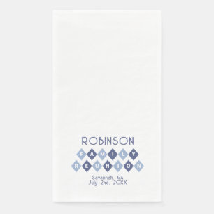 Family Reunion Gathering Modern Blue Picnic Party Napkin
