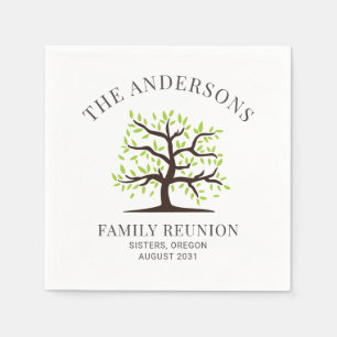 Family Reunion Genealogy Tree Custom Paper Napkin