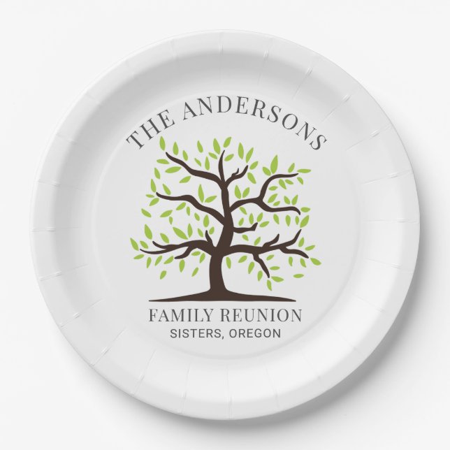 Family Reunion Genealogy Tree Custom Paper Plate (Front)
