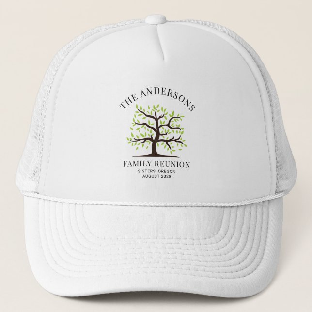 Family Reunion Genealogy Tree Matching Custom Dad Trucker Hat (Front)