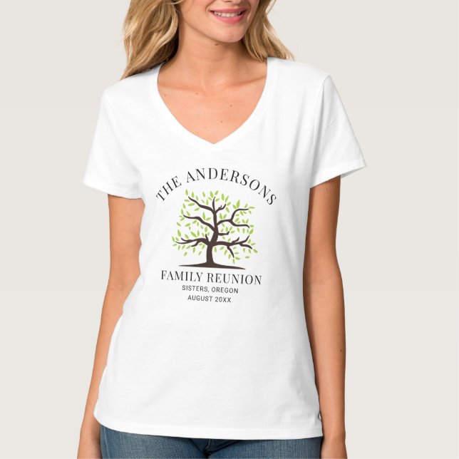 Family Reunion Genealogy Tree Matching Custom T-Shirt (Front)