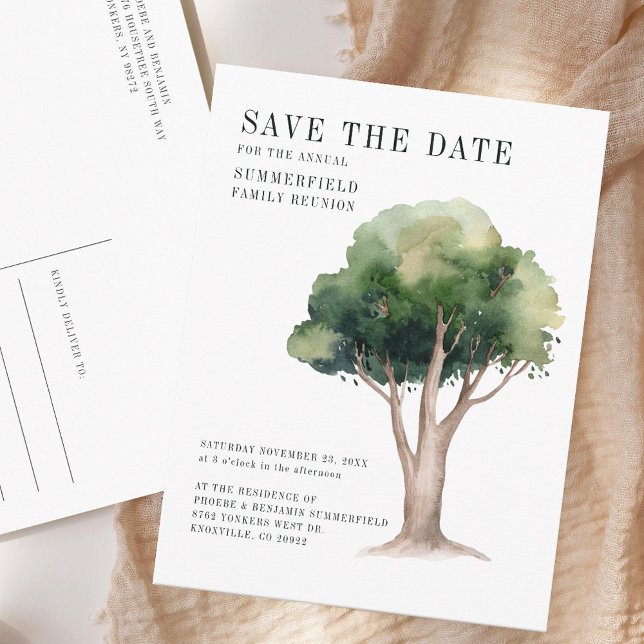 Family Reunion Genealogy Tree Save the Date Announcement Postcard (Family Reunion Genealogy Tree Save the Date Announcement Postcard)