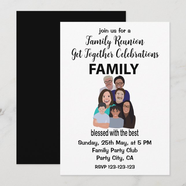 Family Reunion Get Together Party Family Reunion Invitation (Front/Back)