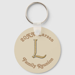Family Reunion Gold Letter L Monogram Keepsake Key Ring