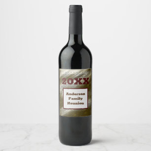 Family Reunion Gold Silve Stripe Abstract Keepsake Wine Label